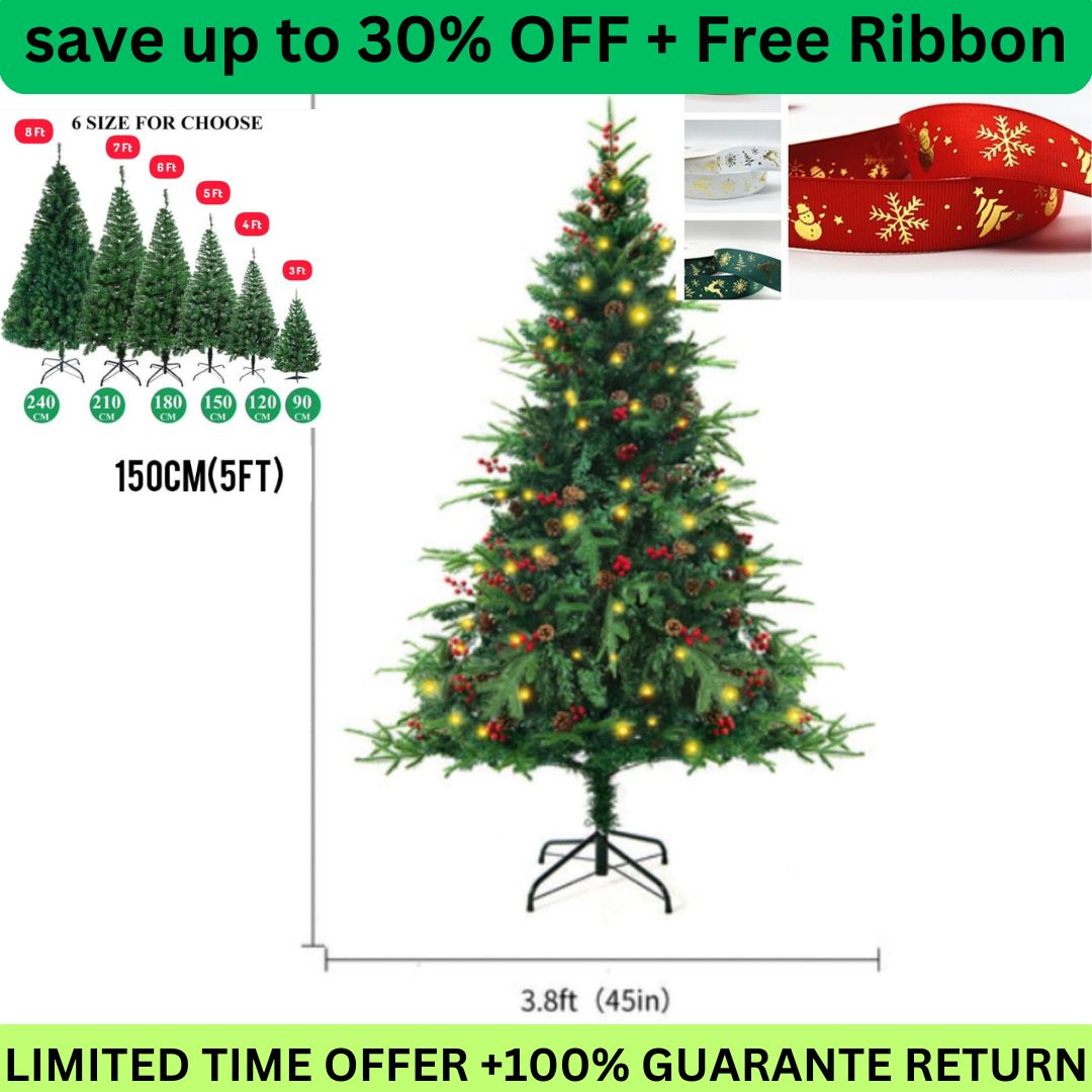 Artificial Christmas Tree. Free Ribbon & 30% OFF