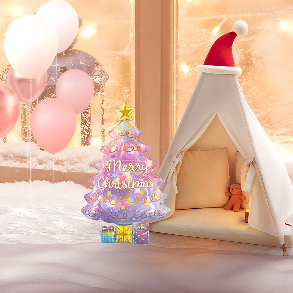 Christmas Gift Box Christmas Tree Aluminum Film Balloon