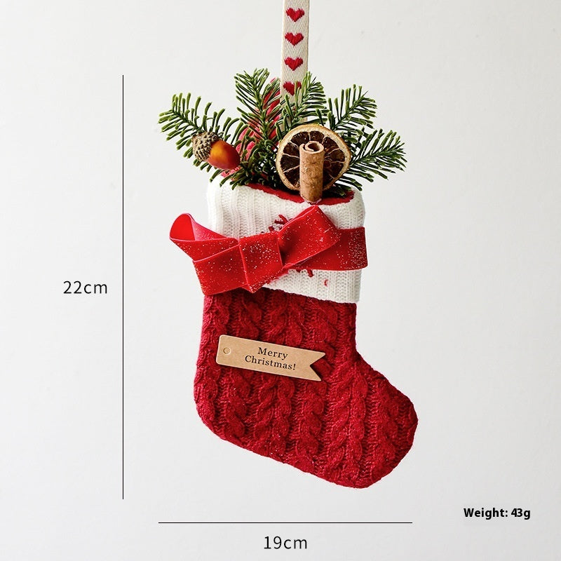 Christmas Decoration Knitted Christmas Stockings Scene Layout