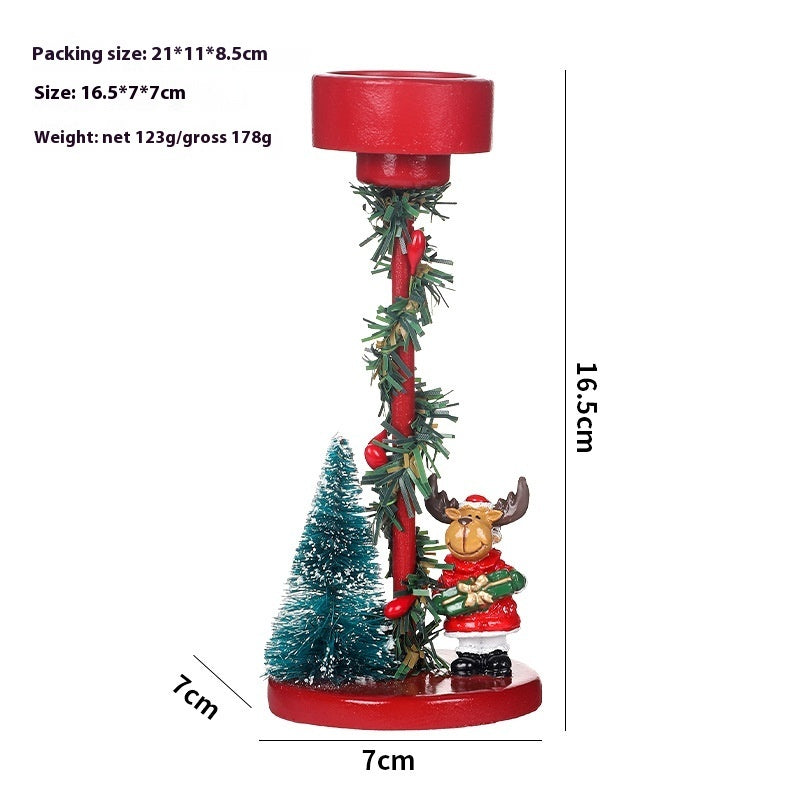 Christmas Decorations Desktop Resin Christmas Tree Elderly Candlestick