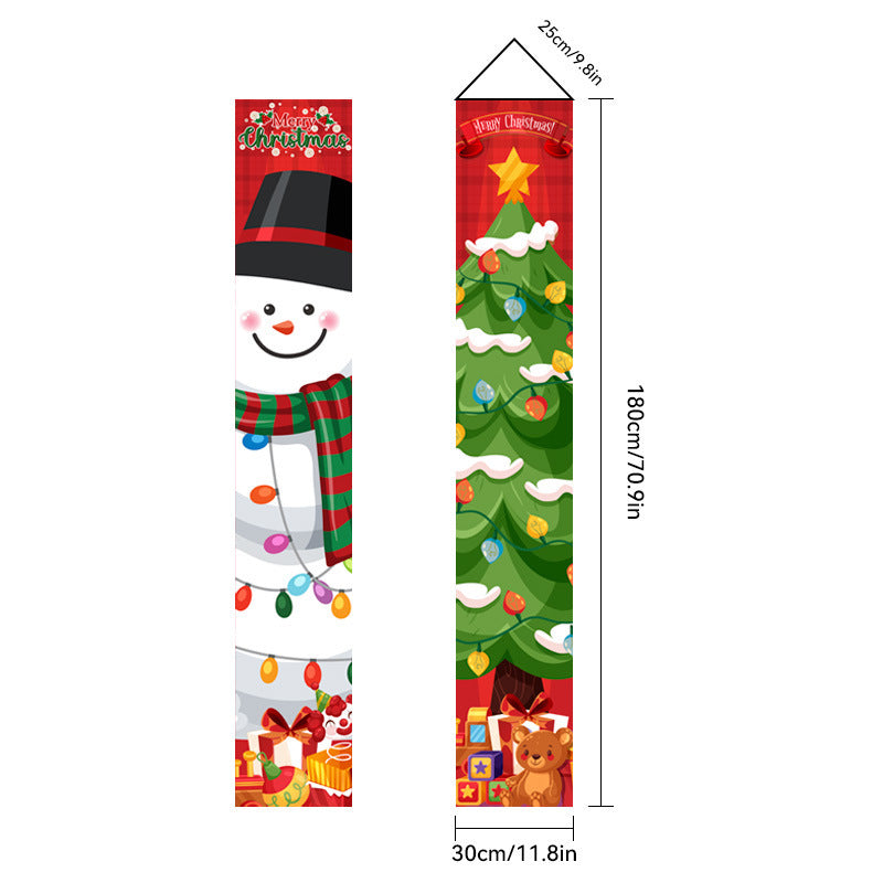 Christmas Couplet Old Man Nutcracker Snowman Christmas Decoration Flag